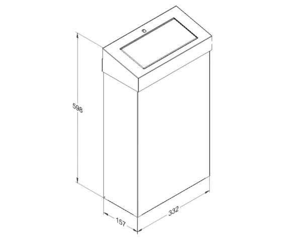 Kosz z uchylną pokrywą MERIDA STELLA SLIM, pojemność 27 l, stal matowa Kosz z uchylną pokrywą MERIDA STELLA SLIM, pojemność 27 l, stal matowa
