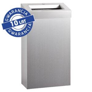 Kosz na odpady otwarty MERIDA STELLA SLIM, pojemność 27 l., stal matowa