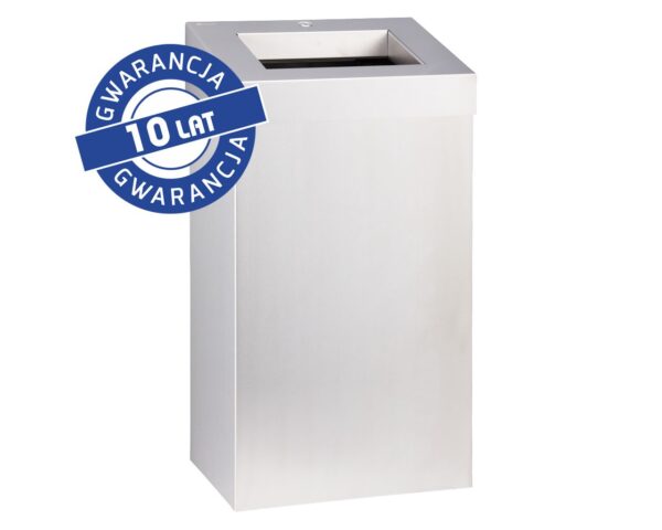 Kosz na odpady otwarty MERIDA STELLA, pojemność 45 l, stal matowa