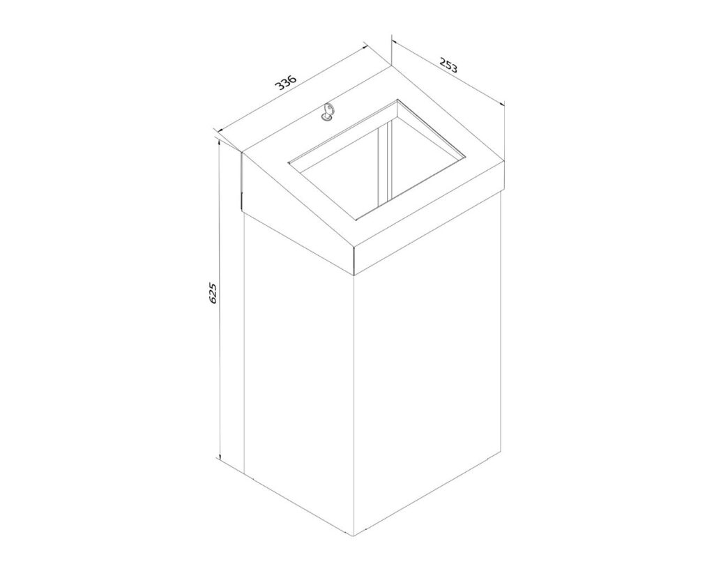 Kosz na odpady otwarty MERIDA STELLA, pojemność 45 l, stal matowa