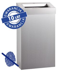 Kosz na odpady otwarty MERIDA STELLA SLIM AntI-FingerPrint, 27 l, stal matowa z powłoką AFP