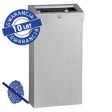 Kosz na odpady otwarty MERIDA STELLA SLIM COMBO Anti-FingerPrint, 15 l, stal matowa z powłoką AFP