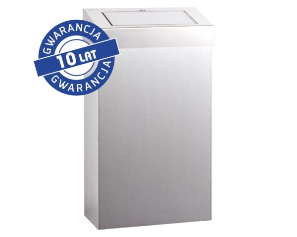 Kosz z uchylną pokrywą MERIDA STELLA SLIM, pojemność 27 l, stal polerowana