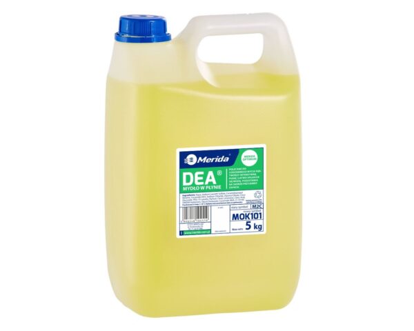 Mydło w płynie MERIDA DEA cytrynowe, kanister 5 kg, zapach cytrynowy