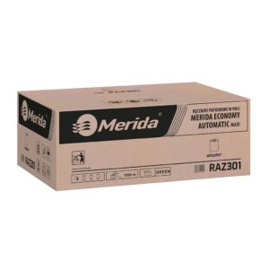 Mechaniczny podajnik ręczników MERIDA ONE czarny za 125 zł netto przy zakupie 2 kartonów ręczników MERIDA ECONOMY AUTOMATIC RAZ301 (12 x 250 m = 3 000 m, 11 760 listków)
