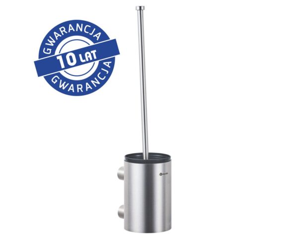 Szczotka do WC z uchwytem mocowanym do ściany, tuba krótka, stal matowa