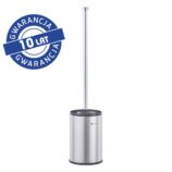 Szczotka do WC z uchwytem stawianym, tuba krótka, stal polerowana