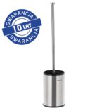 Szczotka do WC z uchwytem stawianym, tuba krótka, stal matowa