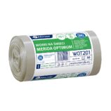 Worki na śmieci MERIDA OPTIMUM, 60 x 90 cm, pojemność 70 l, rolka 50 szt., BEZBARWNE, HDPE/LDPE