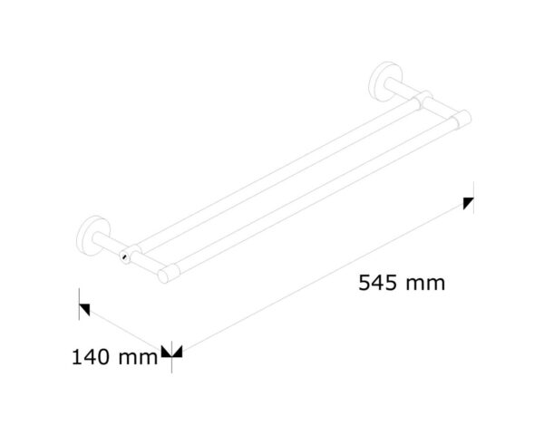Drążek na ręczniki podwójny L500 Drążek na ręczniki podwójny L500