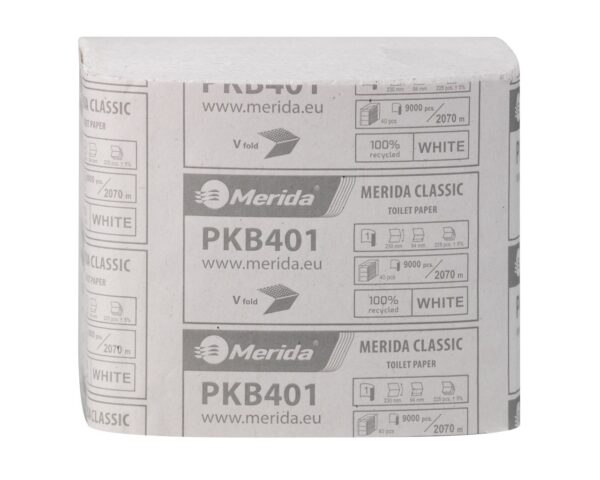 Papier toaletowy w listkach MERIDA CLASSIC, biały, jednowarstwowy, karton 9000 szt., ECOLABEL Papier toaletowy w listkach MERIDA CLASSIC, biały, jednowarstwowy, karton 9000 szt., ECOLABEL