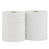 Papier toaletowy MERIDA OPTIMUM, biały, średnica 23 cm, długość 210 m, dwuwarstwowy, zgrzewka 6 szt., ECOLABEL