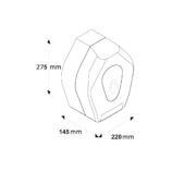 Pojemnik na papier toaletowy MERIDA TOP MINI, tworzywo ABS, biały, okienko niebieskie