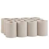 Ręczniki papierowe w roli MERIDA ECONOMY MINI, szare, jednowarstwowy, długość 60 m, opakowanie 12 rolek