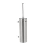 Szczotka do WC z uchwytem mocowanym do ściany, tuba z przykrywką, stal matowa